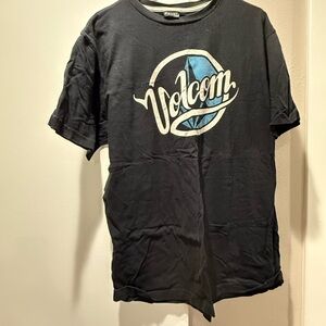 Volcom Navy and White Logo Tee